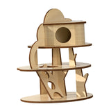 Maxbell Hamster Hideout House Guinea Pig Hut Cage Accessories Mouse Hideaway for Pet Three Layers