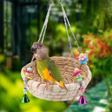 Maxbell Bird Straws Swing Toy Interactive Play Durable for Finches Macaws Parrot