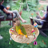 Maxbell Bird Straws Swing Toy Interactive Play Durable for Finches Macaws Parrot