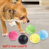 Maxbell Rolling Ball Dog Toy Electric Durable with Plush Covers Auto Rolling Ball 2 Balls 8 Covers