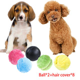 Maxbell Rolling Ball Dog Toy Electric Durable with Plush Covers Auto Rolling Ball 2 Balls 8 Covers