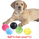 Maxbell Rolling Ball Dog Toy Electric Durable with Plush Covers Auto Rolling Ball 3 Balls 12 Covers