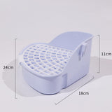 Maxbell Medium Rabbit Litter Box Potty Triangle with Grid for Chinchilla Rabbit Blue