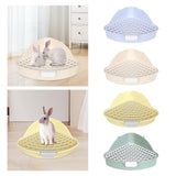 Maxbell Medium Rabbit Litter Box Potty Triangle with Grid for Chinchilla Rabbit Blue