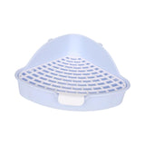 Maxbell Medium Rabbit Litter Box Potty Triangle with Grid for Chinchilla Rabbit Blue