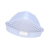Maxbell Medium Rabbit Litter Box Potty Triangle with Grid for Chinchilla Rabbit Blue