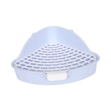 Maxbell Medium Rabbit Litter Box Potty Triangle with Grid for Chinchilla Rabbit Blue