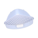 Maxbell Medium Rabbit Litter Box Potty Triangle with Grid for Chinchilla Rabbit Blue