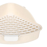 Maxbell Medium Rabbit Litter Box Potty Triangle with Grid for Chinchilla Rabbit Beige