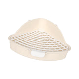Maxbell Medium Rabbit Litter Box Potty Triangle with Grid for Chinchilla Rabbit Beige