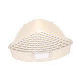 Maxbell Medium Rabbit Litter Box Potty Triangle with Grid for Chinchilla Rabbit Beige