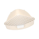 Maxbell Medium Rabbit Litter Box Potty Triangle with Grid for Chinchilla Rabbit Beige