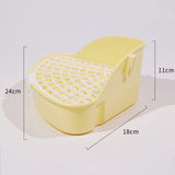 Maxbell Medium Rabbit Litter Box Potty Triangle with Grid for Chinchilla Rabbit Yellow