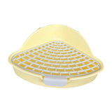Maxbell Medium Rabbit Litter Box Potty Triangle with Grid for Chinchilla Rabbit Yellow