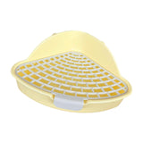 Maxbell Medium Rabbit Litter Box Potty Triangle with Grid for Chinchilla Rabbit Yellow