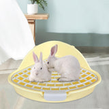 Maxbell Medium Rabbit Litter Box Potty Triangle with Grid for Chinchilla Rabbit Yellow