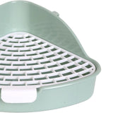 Maxbell Medium Rabbit Litter Box Potty Triangle with Grid for Chinchilla Rabbit Green