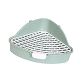 Maxbell Medium Rabbit Litter Box Potty Triangle with Grid for Chinchilla Rabbit Green