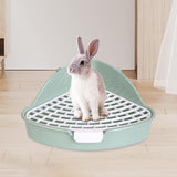 Maxbell Medium Rabbit Litter Box Potty Triangle with Grid for Chinchilla Rabbit Green