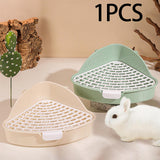 Maxbell Medium Rabbit Litter Box Potty Triangle with Grid for Chinchilla Rabbit Green