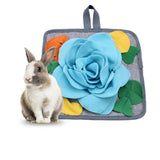 Maxbell Nosework Feeding Mat Slow Feeder Sniffing Pad Hamster Rabbit Foraging Mat Blue