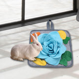 Maxbell Nosework Feeding Mat Slow Feeder Sniffing Pad Hamster Rabbit Foraging Mat Blue