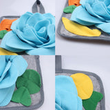 Maxbell Nosework Feeding Mat Slow Feeder Sniffing Pad Hamster Rabbit Foraging Mat Blue