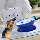 Maxbell Raised Pet Feeder Water Bowls Treat Dispenser Elevated Dog Cat Food Bowl Blue