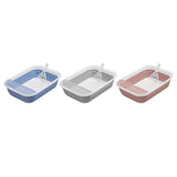 Maxbell Cat Litter Box Open Top Easily to Clean Kitty Litterbox Large with Scooper Blue