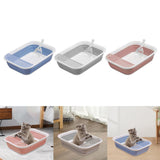 Maxbell Cat Litter Box Open Top Easily to Clean Kitty Litterbox Large with Scooper Blue