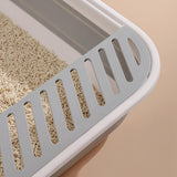 Maxbell Cat Litter Box Open Top Easily to Clean Kitty Litterbox Large with Scooper Blue
