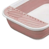 Maxbell Cat Litter Box Open Top Easily to Clean Kitty Litterbox Large with Scooper Pink