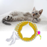Maxbell Cat Tunnel Portable Durable Folding for Activity Center Accessories Puppy Yellow