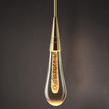 Maxbell Glass Pendant Lights Drop Shaped Hanging Ceiling Lamp for Kitchen Bedroom Long