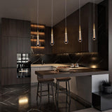 Maxbell Glass Pendant Lights Drop Shaped Hanging Ceiling Lamp for Kitchen Bedroom Long