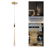 Maxbell Glass Pendant Lights Drop Shaped Hanging Ceiling Lamp for Kitchen Bedroom Long