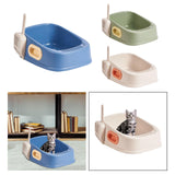 Maxbell Cat Litter Box Nonstick Bottom High Rim Cat Litter Container with Handle Blue