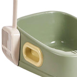 Maxbell Cat Litter Box Nonstick Bottom High Rim Cat Litter Container with Handle Green