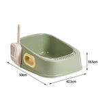 Maxbell Cat Litter Box Nonstick Bottom High Rim Cat Litter Container with Handle Green