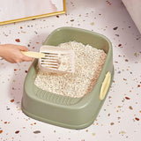 Maxbell Cat Litter Box Nonstick Bottom High Rim Cat Litter Container with Handle Green