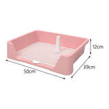 Maxbell Dog Training Potty Tray Urinal Keep Clean Splashproof Dog Litter Box Lattice Pink