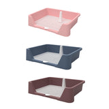 Maxbell Dog Training Potty Tray Urinal Keep Clean Splashproof Dog Litter Box Lattice Pink
