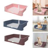 Maxbell Dog Training Potty Tray Urinal Keep Clean Splashproof Dog Litter Box Lattice Pink
