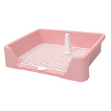 Maxbell Dog Training Potty Tray Urinal Keep Clean Splashproof Dog Litter Box Lattice Pink
