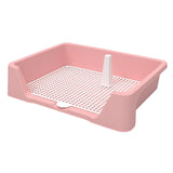 Maxbell Dog Training Potty Tray Urinal Keep Clean Splashproof Dog Litter Box Lattice Pink