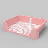 Maxbell Dog Training Potty Tray Urinal Keep Clean Splashproof Dog Litter Box Lattice Pink
