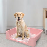 Maxbell Dog Training Potty Tray Urinal Keep Clean Splashproof Dog Litter Box Lattice Pink