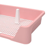 Maxbell Dog Training Potty Tray Urinal Keep Clean Splashproof Dog Litter Box Lattice Pink