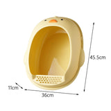 Maxbell Cat Litter Boxes Indoor Cats Semi Enclosed for Bunny Kitten Small Animals Yellow