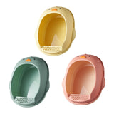 Maxbell Cat Litter Boxes Indoor Cats Semi Enclosed for Bunny Kitten Small Animals Yellow